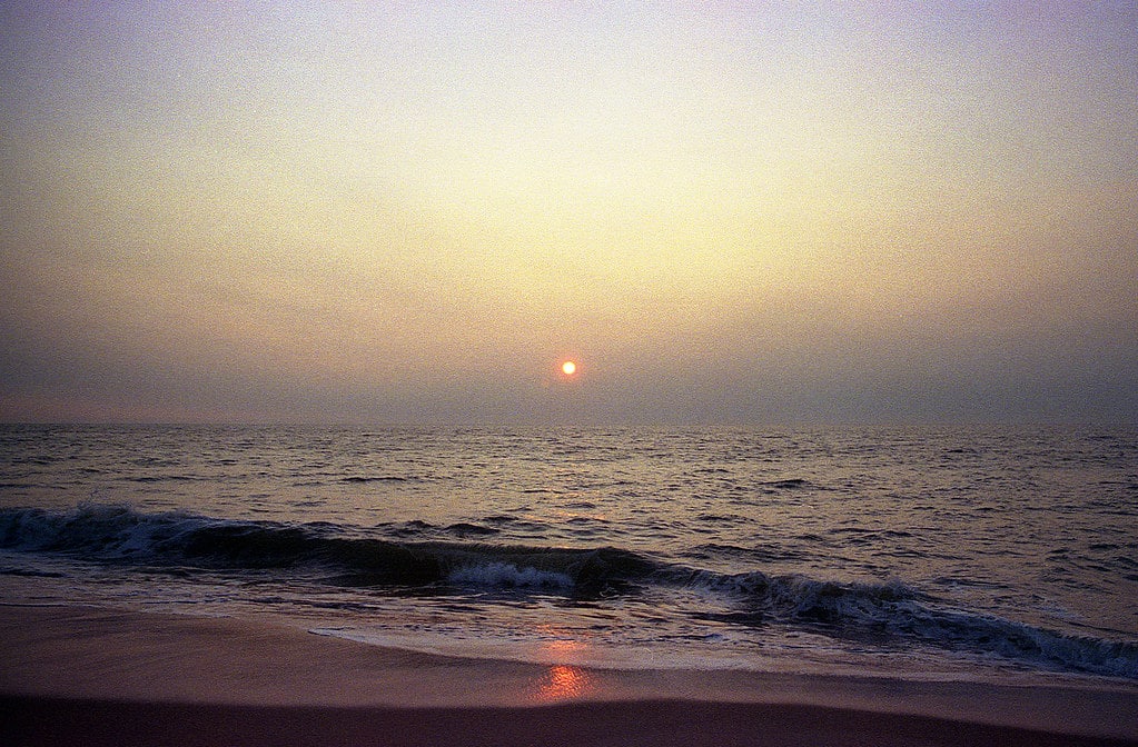 Sunrise over the Atlantic Ocean from the beach in Ocean City, Maryland